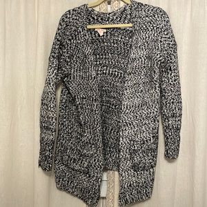 For Thee Women’s black and White Sweater Cardi